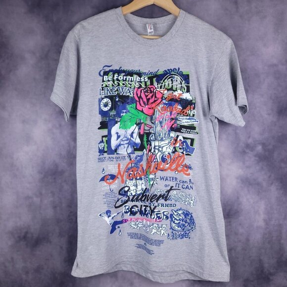 Testprint Bruce Lee Grateful Dead collage graphic tee - Picture 1 of 7